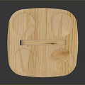 Wooden Multi Tiered Cup Holder With Handle And Circular Slots For Home Use