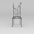 Elegant Intricate Carved Iron Chair With Vine Pattern Backrest Design