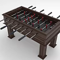 Wooden Foosball Table Indoor Game Equipment With Black Red Players And Handles