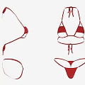 Stylish Women's Red Bikini Swimwear With Tie Detail Two Piece Design
