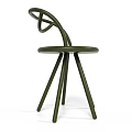 Modern Olive Green Leisure Chair with Stylish Curved Backrest and Tapered Wooden Legs