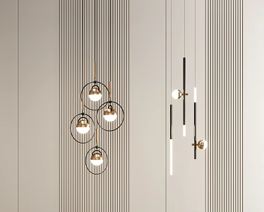 Modern chandelier combination 3d model