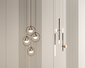 Modern chandelier combination 3d model