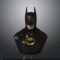 Detailed Batman Bust Sculpture With Black Helmet And Yellow Bat Symbol