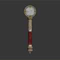 Intricate Ornate Scepter With Gold Accents Red Handle And Gemstone Details