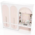 Simple Open-compartment Wardrobe Desk Cabinet 3d model