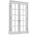 Double Doors With Glass Panes And White Frame For Modern Interior Home Design