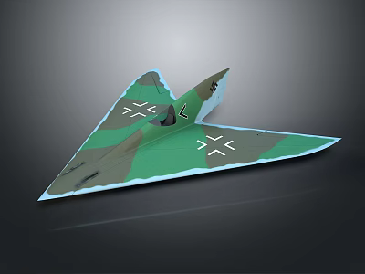 Advanced Aerospace Stealth Vehicle With Triangular Camouflage Design And Wing Structure 3d model