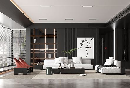 modern living room 3d model