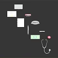 Medical Devices Including Red Cross Box Stethoscope Pill Monitor And Mobile Device