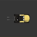 Yellow Forklift Vehicle with Front Forks Steering Wheel Seat and Safety Seat Belt