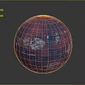 Other Artistic Sphere With Textured Red Black Blue Surface And Geometric Patterns