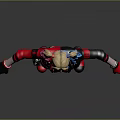 Colorful Female Character With Blue Pink Pigtails Red Black Jacket Shorts Gloves And Boots
