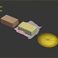 Brown Soap Bar Unwrapped Yellow Soap And Round Disk On Dark Background