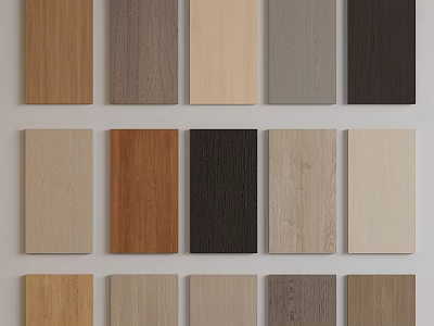 Various Colored Wood Texture Wall Panels Sample Design Options Collection 3d model