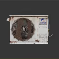 Vintage White Air Cooler Fan with Metal Grille and Rustic Rust Accents Design