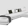 Modern Multiplayer Sofa Curved Sofa 3d model
