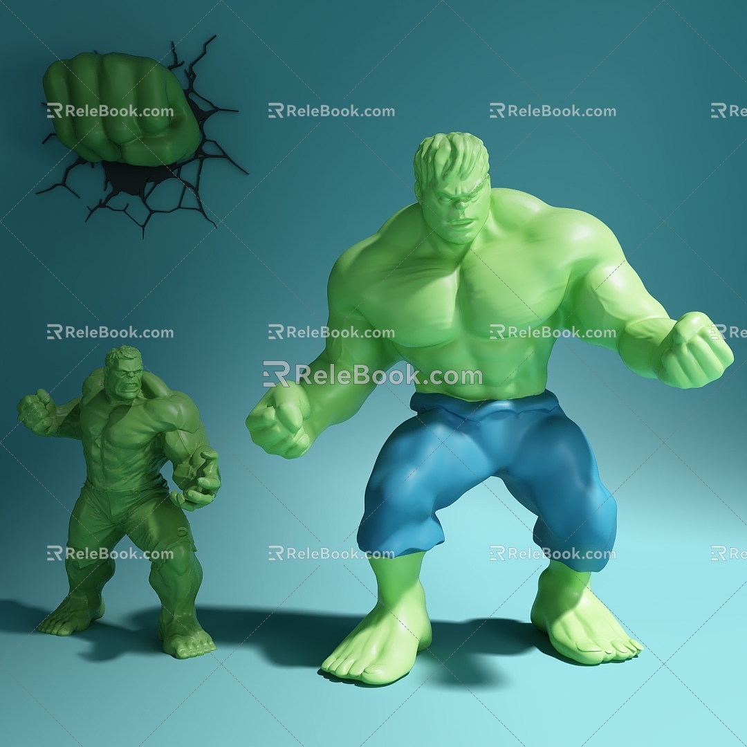 Hand-made cartoon doll Hulk Hank furnishings 3d model