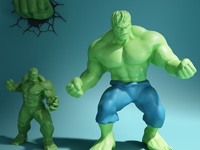 Hand-made cartoon doll Hulk Hank furnishings 3d model