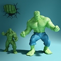 Hand-made cartoon doll Hulk Hank furnishings 3d model