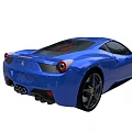 Blue Ferrari Sports Car With Sleek Design And Shiny Exterior Alloy Wheels