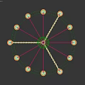 Modern Circular Chandelier With Golden Chains And Exposed Bulbs For Interior Decor