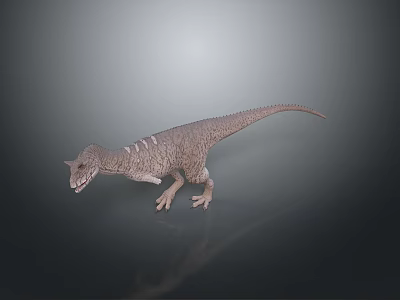 Gray Textured Dinosaur Creature 3D Model With Standing Pose On Dark Gradient Background 3d model