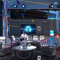 Futuristic KTV Room With Hi tech Sofas Screens And Lighting 3d model