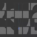 Gray Stone And Green Turf Interlocking Tiles In Grid Layout Design