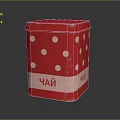 Red Metal Commercial Tea Storage Tin With White Polka Dots Design