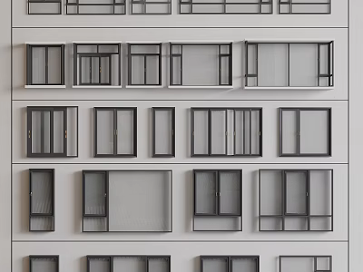 Modern Casement Windows With Different Designs And Frame Styles For Home Use 3d model