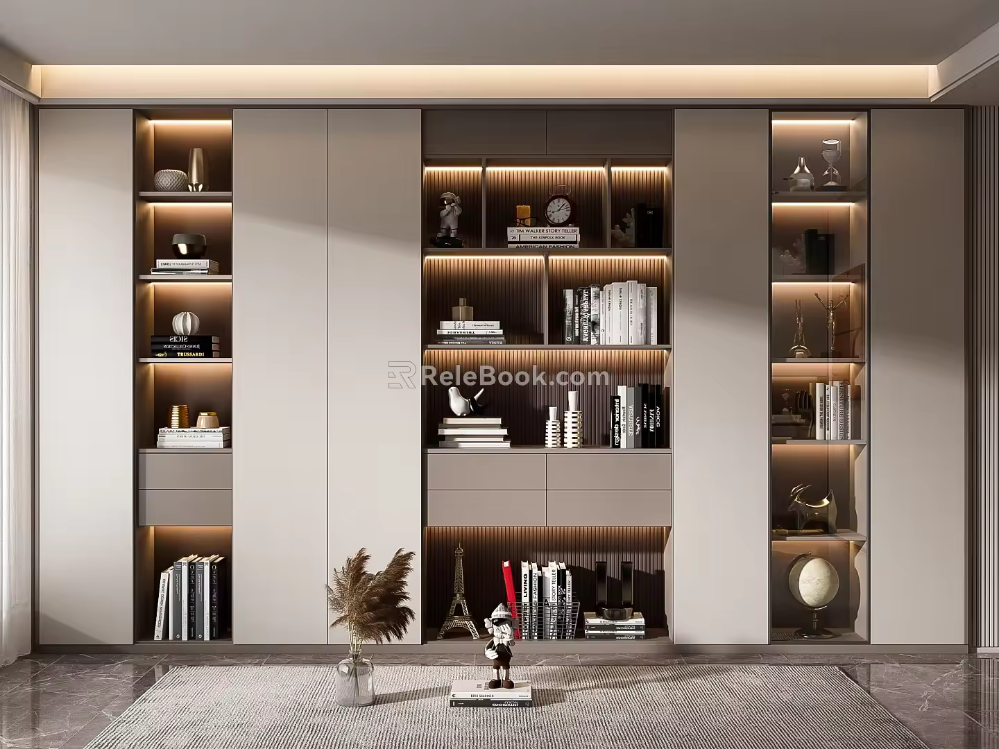 Modern bookcase 3d model