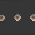 Three Ancient Stone Pagoda Models With Different Heights And Traditional Design