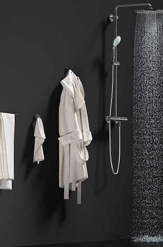 Modern Bathroom Small Piece Shower Bathrobe Bath Towels 3d model