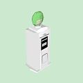 Modern White Standing Device With Green Circular Top And Front Display Panel