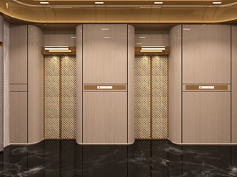 modern elevator hall elevator car 3d model