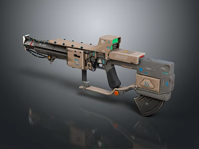 Futuristic Sci Fi Weapon With Advanced Optic Sight And Mechanical Design Features 3d model