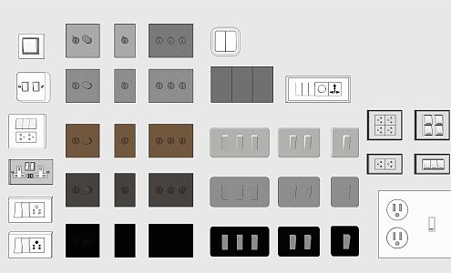 Modern switch socket combination 3d model