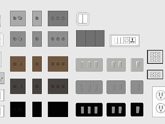 Modern switch socket combination 3d model