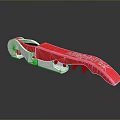 Practical Red Household Bottle Opener with Silver Parts and Nova 316 Engraving