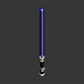 Detailed Blue Lightsaber With Black Hilt And Glowing Blade Display Scene