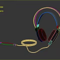 Over ear Headphones Featuring Sleek Black Design Leather Ear Cups and Coiled Cable