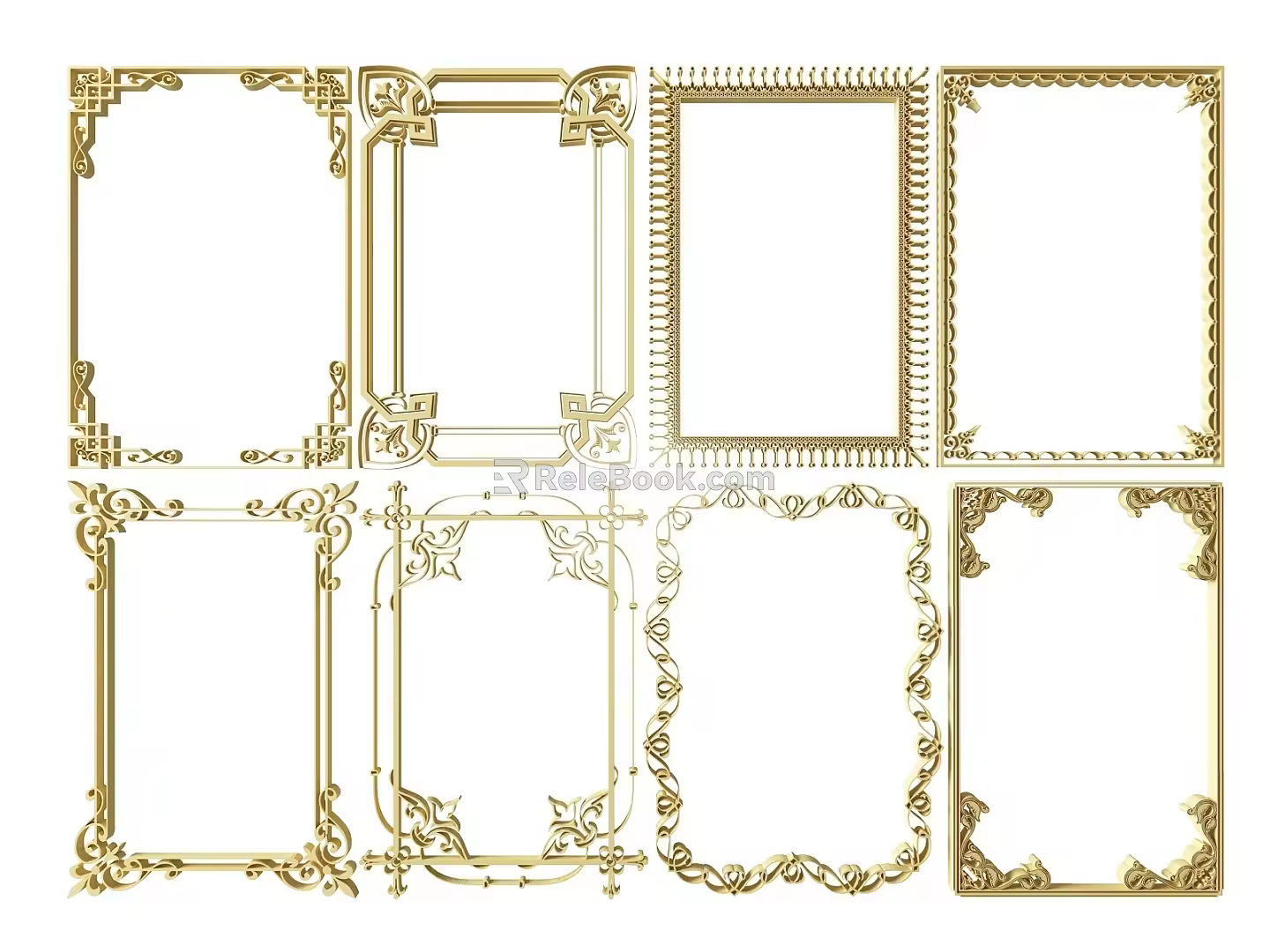Jane European Flower Lattice Carved Hollow-out Flower Window Carved Corner Carved Gypsum Line Carved Window Pattern Carved 3d model