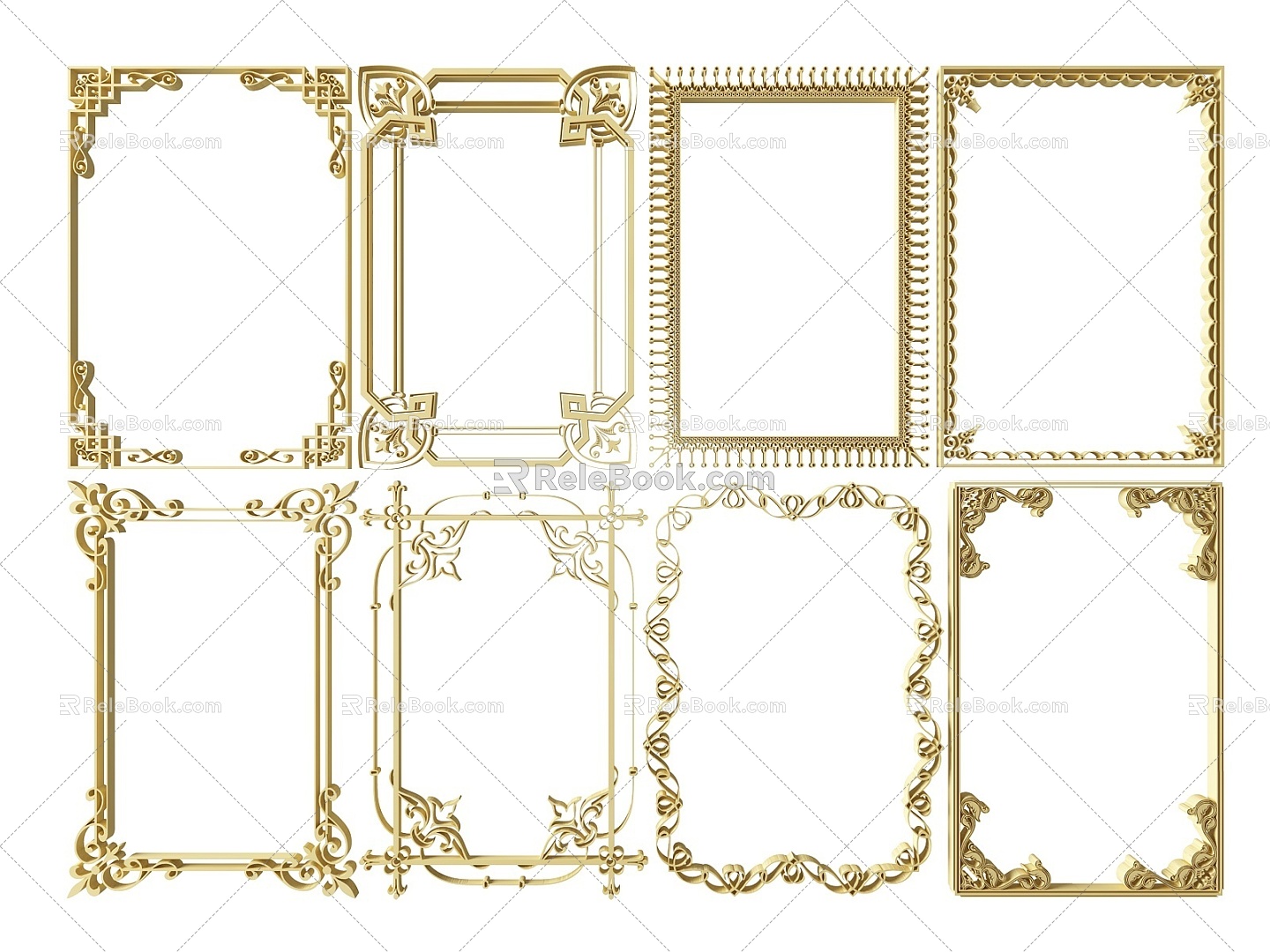 Jane European Flower Lattice Carved Hollow-out Flower Window Carved Corner Carved Gypsum Line Carved Window Pattern Carved 3d model