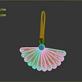 Golden Fan Shaped Decorative Pendant With Intricate Petal Details For Daily Accessories