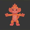 Golden Monkey Figurine Cartoon Character Standing Pose With Open Arms Shiny Surface