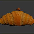 Freshly Baked Golden Croissant With Flaky Layers And Buttery Taste