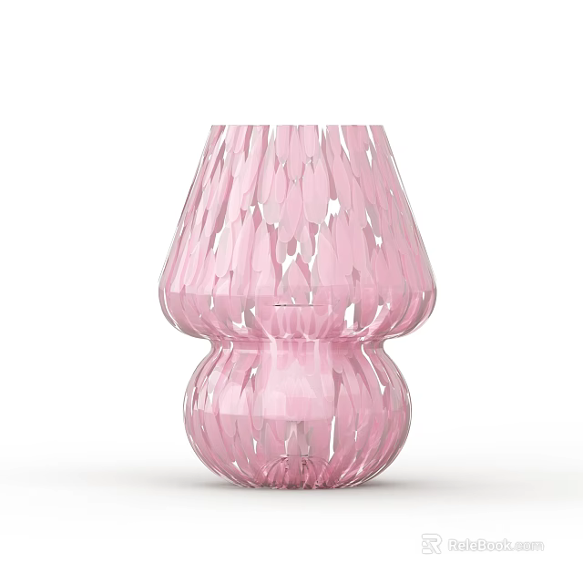 Pink Abstract Shaped Table Lamp With Transparent Curved Design And Unique Silhouette 3d model 