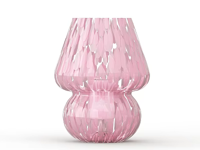 Pink Abstract Shaped Table Lamp With Transparent Curved Design And Unique Silhouette 3d model
