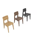 Modern Wooden Single Chair With Simple Backrest And Minimalist Design Style